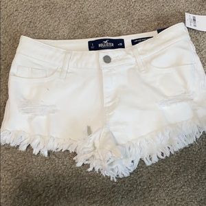 NWT Hollister white distress shorts